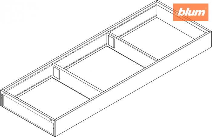AMBIA-LINE Ramă, pentru LEGRABOX/MERIVOBOX Sertar, Oţel, NL=600 mm, Lăţime=200 mm, finisaj alb-mătase mat ZC7S600RS2 [2]
