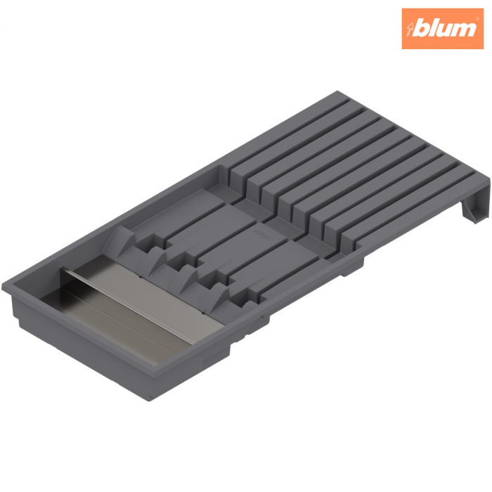 AMBIA-LINE Suport de cuţite, pentru 4 cuţite mari şi 5 cuţite mici, Lăţime=186 mm, pentru LEGRABOX/MERIVOBOX, finisaj gri-orion mat ZC7M0200 [1]