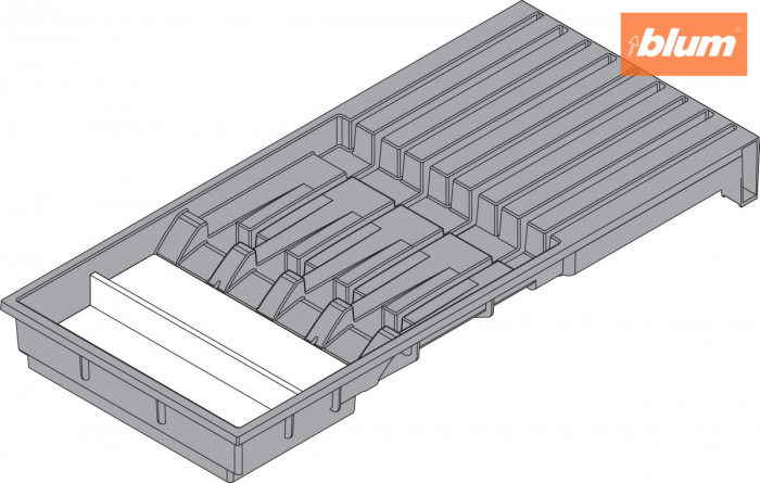 AMBIA-LINE Suport de cuţite, pentru 4 cuţite mari şi 5 cuţite mici, Lăţime=186 mm, pentru LEGRABOX/MERIVOBOX, finisaj gri-orion mat ZC7M0200 [2]