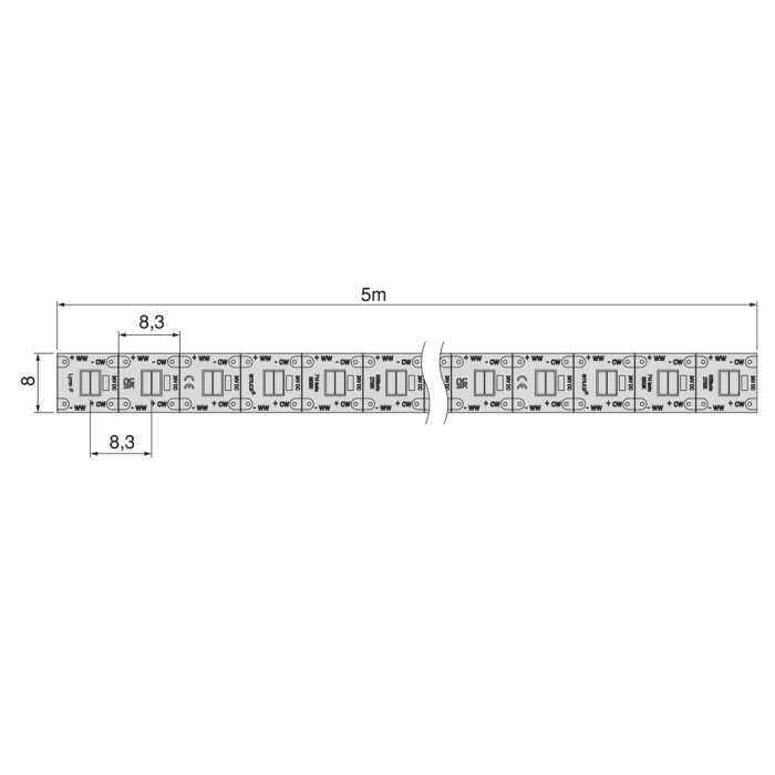 Banda LED CCT Lynx Premium 5 m, 24V, lumina reglabila [2]