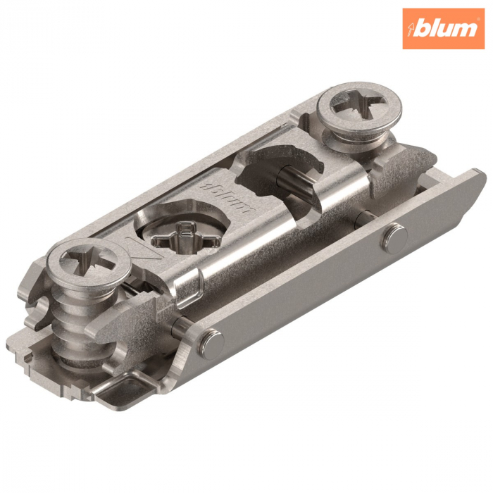 CLIP Plăcuţă de montaj, dreaptă, 0 mm, oţel, destinat înșurubării cu euroșuruburi premontate, reglaj pe înălţime: Excentric, finisaj nichelat 175H4100 [1]