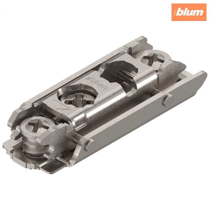 CLIP Plăcuţă de montaj, dreaptă, 0 mm, oţel, destinat înșurubării cu euroșuruburi premontate, reglaj pe înălţime: Excentric, finisaj nichelat 175H410Z [1]
