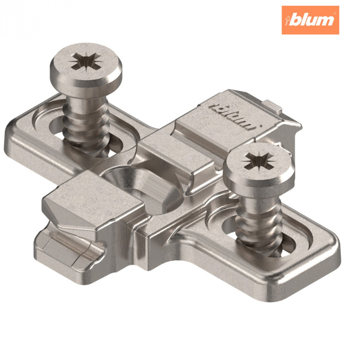 CLIP Plăcuţă de montaj, în cruce, 0 mm, Zinc, destinat înșurubării cu euroșuruburi premontate, reglaj pe înălţime: Gaură alungită, finisaj nichelat 175L8100 [1]