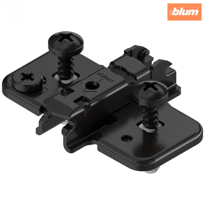 CLIP Plăcuţă de montaj, în cruce, 3 mm, oţel, Cu diblu expandabil EXPANDO, reglaj pe înălţime: Excentric, finisaj negru onix 174H7130E [1]