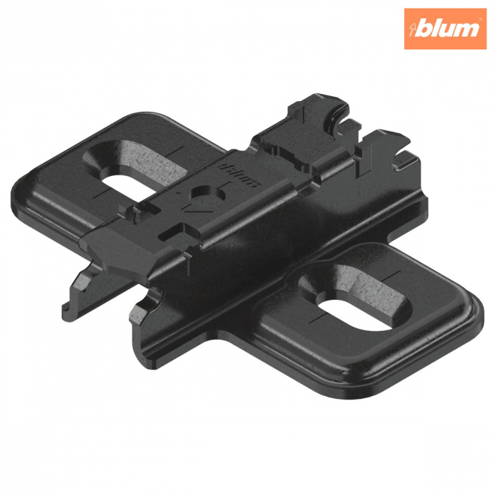 CLIP Plăcuţă de montaj, în cruce, 3 mm, oţel, şuruburi, reglaj pe înălţime: Gaură alungită, finisaj negru onix 173L6130 [1]