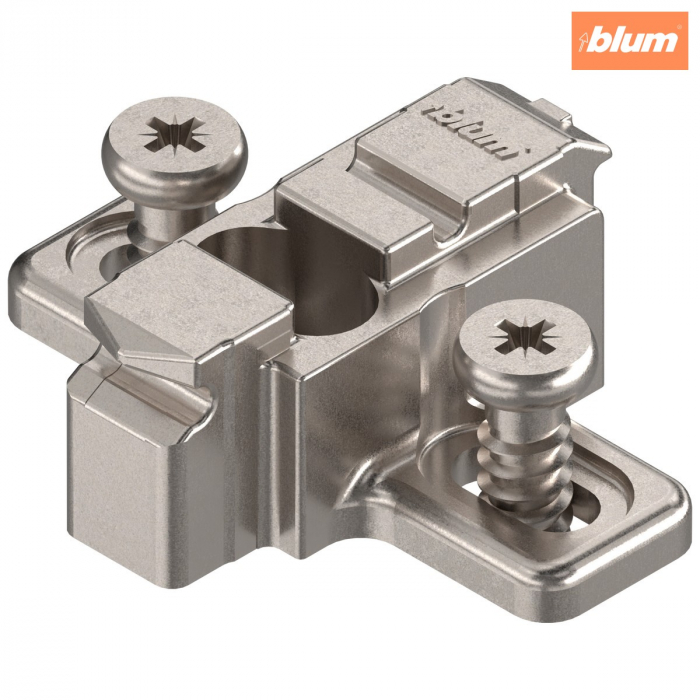 CLIP Plăcuţă de montaj, în cruce, 9 mm, Zinc, destinat înșurubării cu euroșuruburi premontate, reglaj pe înălţime: Gaură alungită, finisaj nichelat 175L8190 [1]