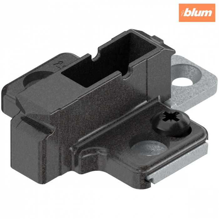 CLIP Plăcuţă de montaj, în cruce, 9 mm, Zinc, Euro-şuruburi, finisaj negru onix 175H9190 [1]