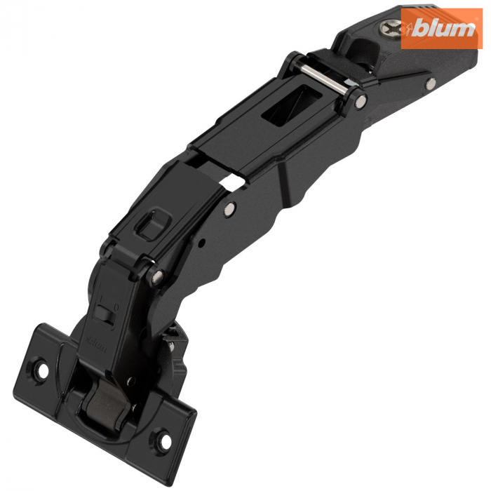 CLIP top BLUMOTION Balama cu unghi larg pentru punct de intrare 0 155°，Uşă aplicată, Oală: şuruburi, finisaj negru onix 71B7550 [1]