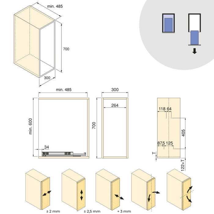 Cos Jolly Harmony cu cosuri si accesorii, cu inchidere amortizata, corp 300 mm, inaltime 700 mm, finisaj antracit [11]