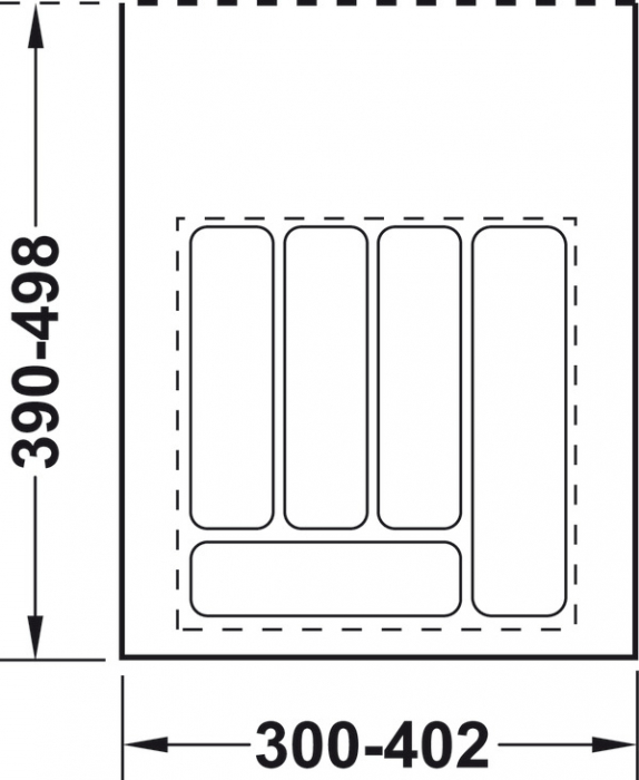 Compartimentare tacamuri universala alba, pentru latime front sertar de 400-450 mm [2]