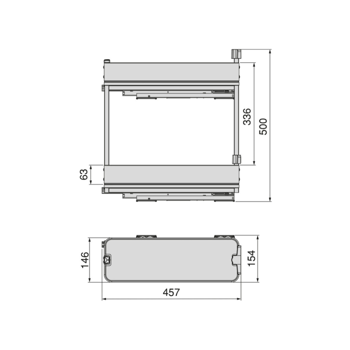 Cos Jolly Harmony pentru sticle si condimente, cu inchidere amortizata, corp 200 mm, inaltime 700 mm, finisaj antracit [10]