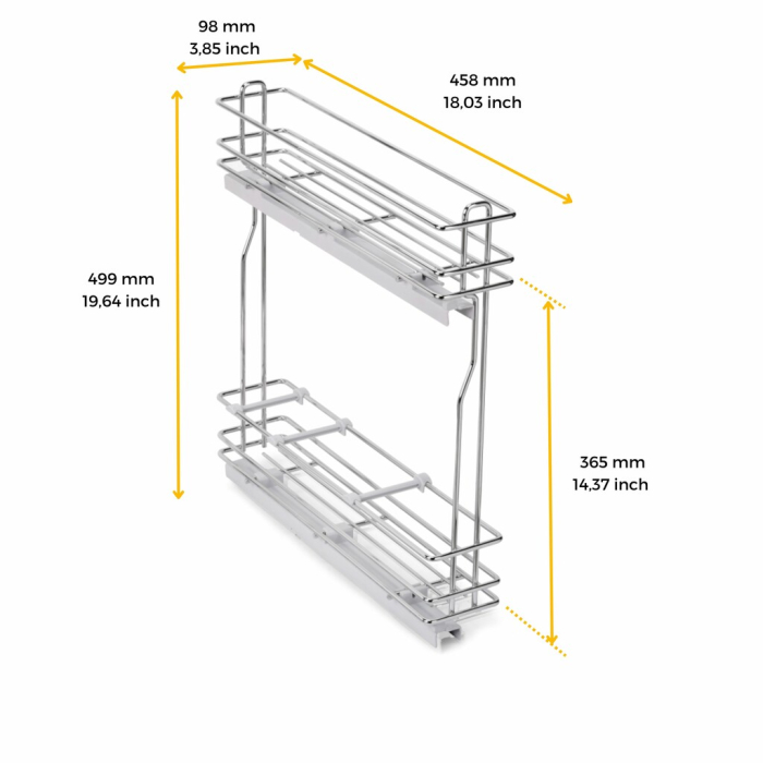 Cos Jolly lateral pentru bucatarie SupraMax, cu amortizare, corp 150 mm [4]