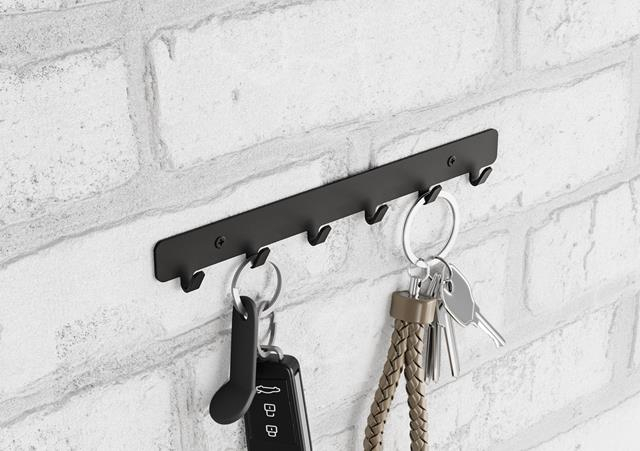 Cuier metalic negru structurat WS60-200-L2 pentru chei [2]