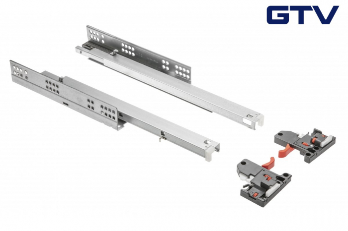 Glisiere sub sertar pentru sertar cu adancimea de 350 mm, extragere totala si amortizare [1]