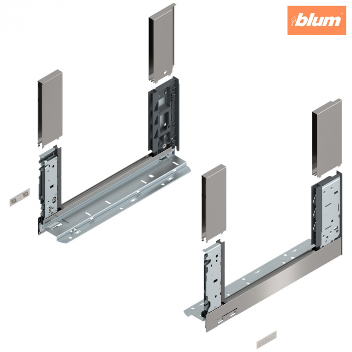 Laterală de sertar LEGRABOX free, Înălţime C (177 mm), NL=350 mm, dreapta+stânga, pentru LEGRABOX free, finisaj inox periat-lăcuit 780C3502I [1]