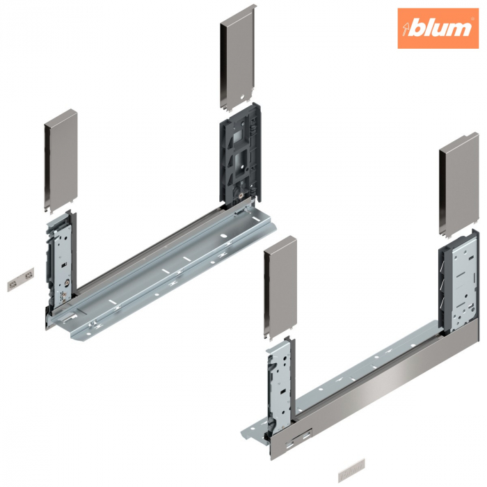 Laterală de sertar LEGRABOX free, Înălţime C (177 mm), NL=400 mm, dreapta+stânga, pentru LEGRABOX free, finisaj inox periat-lăcuit 780C4002I [1]