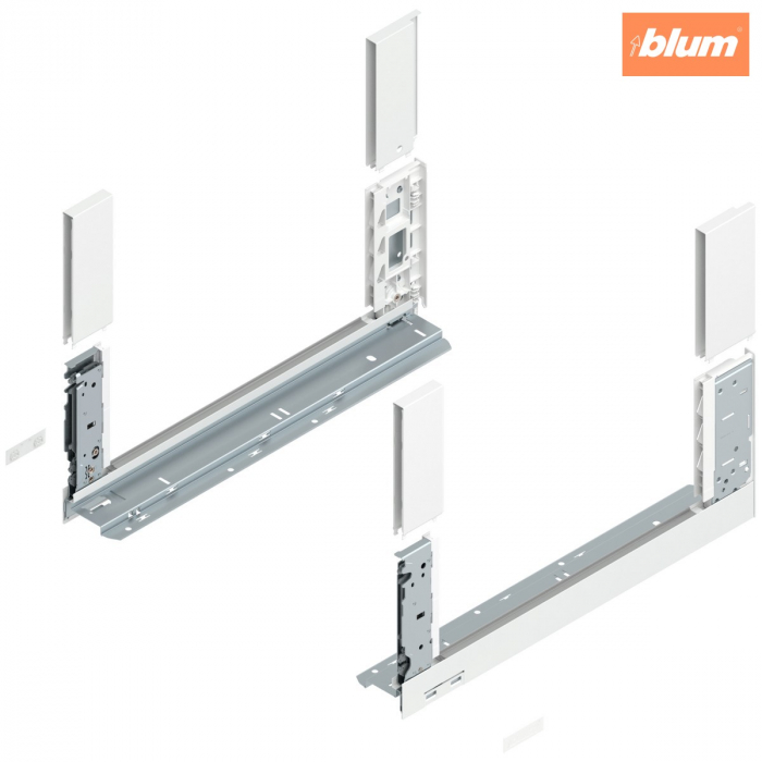 Laterală de sertar LEGRABOX free, Înălţime C (177 mm), NL=450 mm, dreapta+stânga, pentru LEGRABOX free, finisaj alb-mătase mat 780C4502S [1]