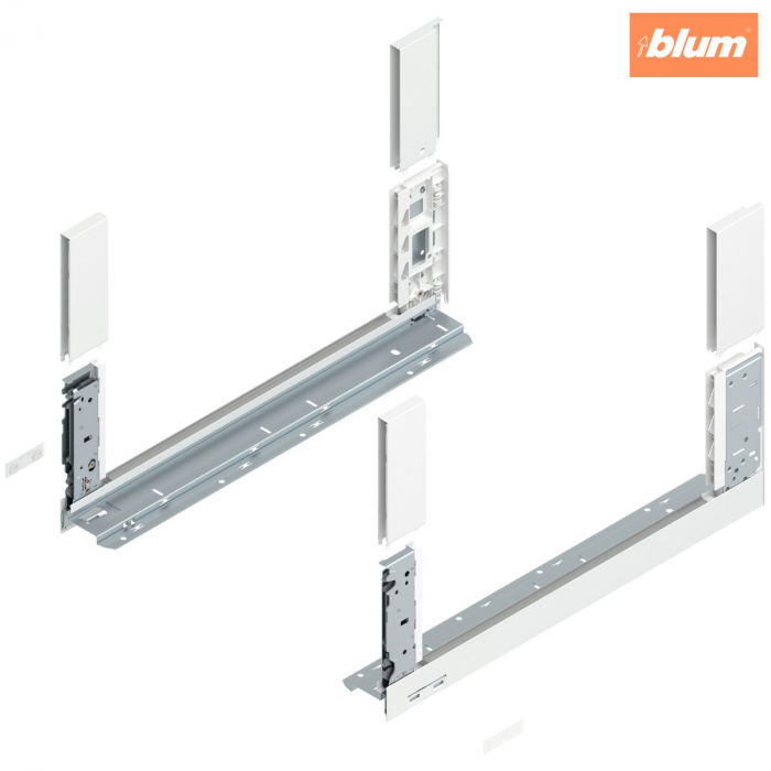 Laterală de sertar LEGRABOX free, Înălţime C (177 mm), NL=500 mm, dreapta+stânga, pentru LEGRABOX free, finisaj alb-mătase mat 780C5002S [1]