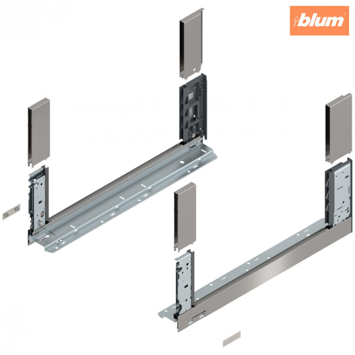 Laterală de sertar LEGRABOX free, Înălţime C (177 mm), NL=500 mm, dreapta+stânga, pentru LEGRABOX free, finisaj inox periat-lăcuit 780C5002I [1]