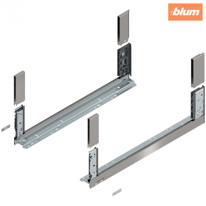 Laterală de sertar LEGRABOX free, Înălţime C (177 mm), NL=650 mm, dreapta+stânga, pentru LEGRABOX free, finisaj inox periat-lăcuit 780C6502I [1]