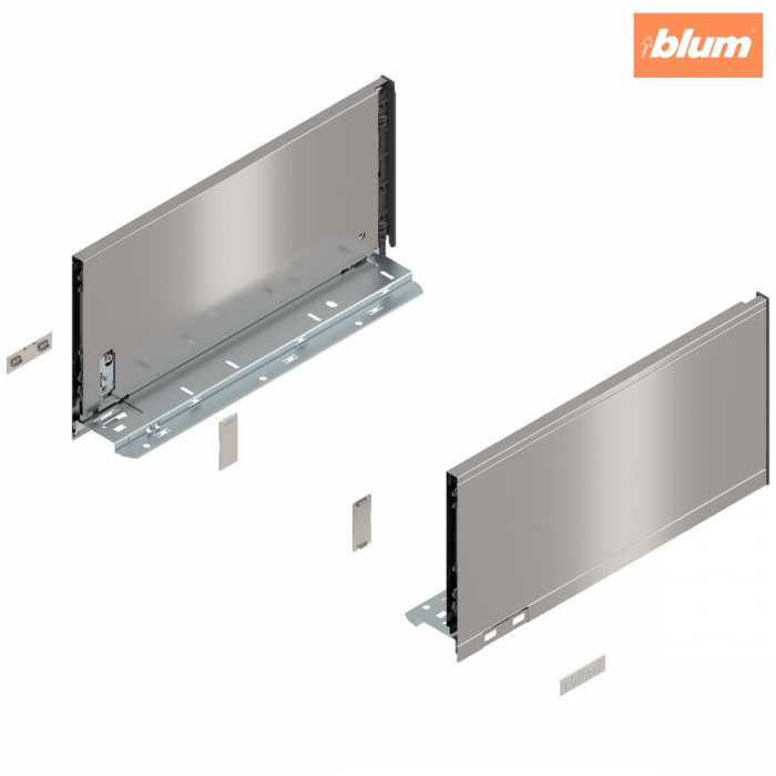 Laterală de sertar LEGRABOX, Înălţime C (177 mm), NL=350 mm, dreapta+stânga, pentru LEGRABOX pure, finisaj inox periat-lăcuit 770C3502I [1]
