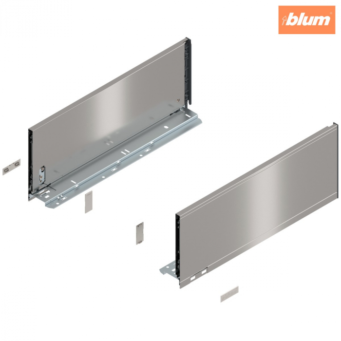 Laterală de sertar LEGRABOX, Înălţime C (177 mm), NL=450 mm, dreapta+stânga, pentru LEGRABOX pure, finisaj inox periat-lăcuit 770C4502I [1]