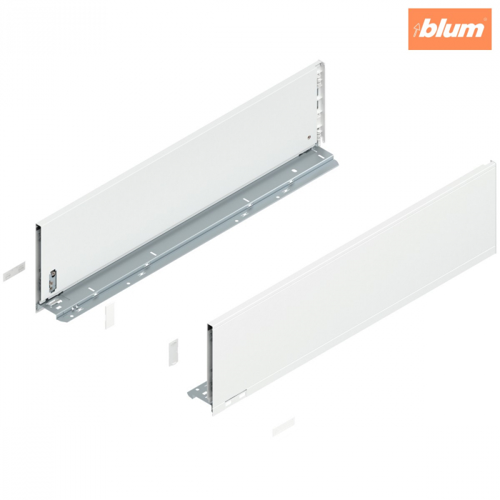 Laterală de sertar LEGRABOX, Înălţime C (177 mm), NL=650 mm, dreapta+stânga, pentru LEGRABOX pure, finisaj alb-mătase mat 770C6502S [1]