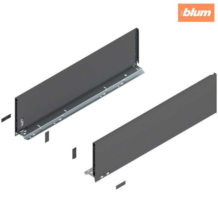 Laterală de sertar LEGRABOX, Înălţime C (177 mm), NL=650 mm, dreapta+stânga, pentru LEGRABOX pure, finisaj gri-orion mat 770C6502S [1]