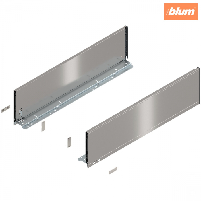 Laterală de sertar LEGRABOX, Înălţime C (177 mm), NL=650 mm, dreapta+stânga, pentru LEGRABOX pure, finisaj inox periat-lăcuit 770C6502I [1]