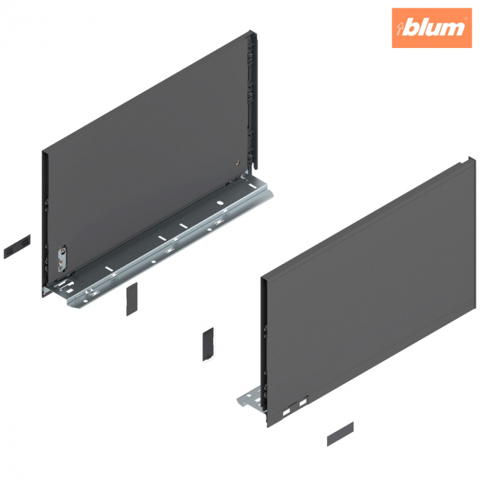 Laterală de sertar LEGRABOX, Înălţime F (241 mm), NL=400 mm, dreapta+stânga, pentru LEGRABOX pure, finisaj gri-orion mat 770F4002S [1]
