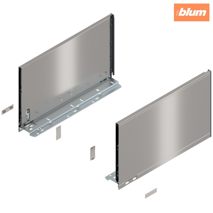 Laterală de sertar LEGRABOX, Înălţime F (241 mm), NL=400 mm, dreapta+stânga, pentru LEGRABOX pure, finisaj inox periat-lăcuit 770F4002I [1]