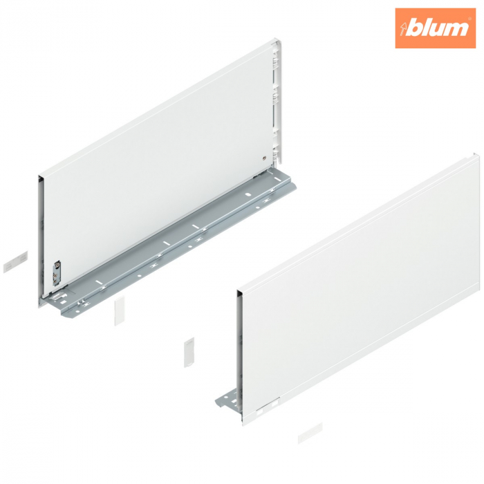 Laterală de sertar LEGRABOX, Înălţime F (241 mm), NL=500 mm, dreapta+stânga, pentru LEGRABOX pure, finisaj alb-mătase mat 770F5002S [1]