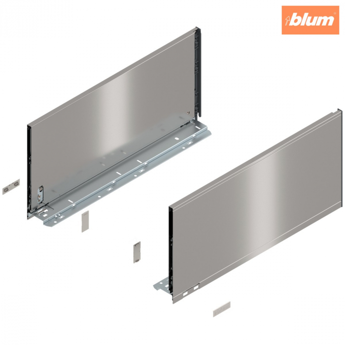 Laterală de sertar LEGRABOX, Înălţime F (241 mm), NL=500 mm, dreapta+stânga, pentru LEGRABOX pure, finisaj inox periat-lăcuit 770F5002I [1]
