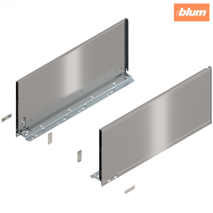 Laterală de sertar LEGRABOX, Înălţime F (241 mm), NL=550 mm, dreapta+stânga, pentru LEGRABOX pure, finisaj inox periat-lăcuit 770F5502I [1]