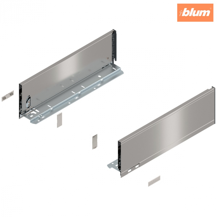 Laterală de sertar LEGRABOX, Înălţime K (128.5 mm), NL=400 mm, dreapta+stânga, pentru LEGRABOX pure, finisaj inox periat-lăcuit 770K4002I [1]
