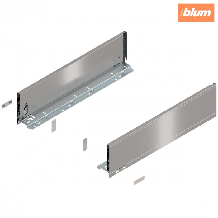 Laterală de sertar LEGRABOX, Înălţime K (128.5 mm), NL=500 mm, dreapta+stânga, pentru LEGRABOX pure, finisaj inox periat-lăcuit 770K5002I [1]