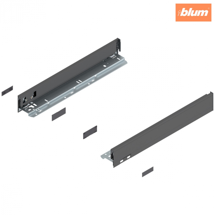 Laterală de sertar LEGRABOX, Înălţime N (66.5 mm), NL=450 mm, dreapta+stânga, pentru LEGRABOX pure, finisaj gri-orion mat 770N4502S [1]