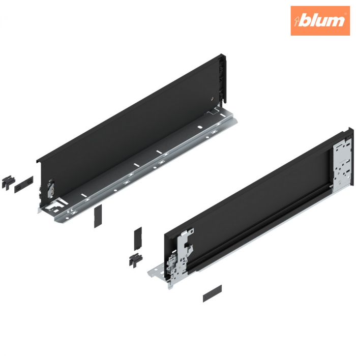 Laterală de sertar LEGRABOX (interior), Înălţime K (128.5 mm), NL=500 mm, dreapta+stânga, pentru LEGRABOX pure, finisaj negru-carbon mat 770K5001S [1]