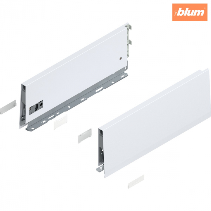 Laterală de sertar MERIVOBOX, Înălţime K (129 mm), NL=350 mm, dreapta+stânga, finisaj alb-mătase mat 470K3502S [1]