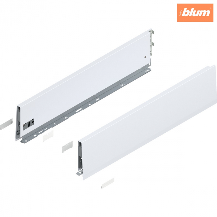 Laterală de sertar MERIVOBOX, Înălţime K (129 mm), NL=550 mm, dreapta+stânga, finisaj alb-mătase mat 470K5502S [1]
