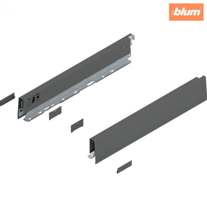 Laterală de sertar MERIVOBOX, Înălţime N (68.5 mm), NL=400 mm, dreapta+stânga, finisaj gri-orion mat 470N4002S [1]