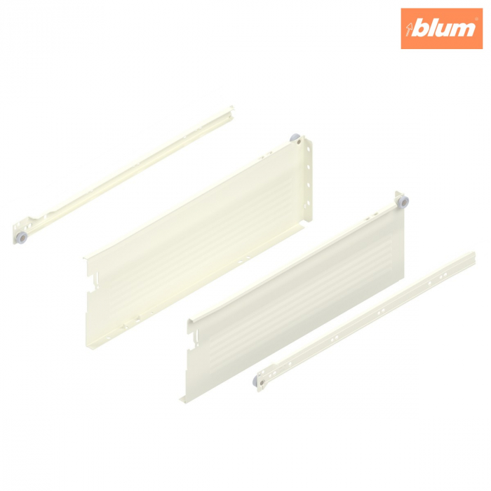 Laterală din oţel METABOX,  H (150 mm),  Extragere parţială, 25 kg, NL=450 mm, Versiune cu gheare, stânga/dreapta, finisaj R9001 albcrem 320H4500C15MX [1]