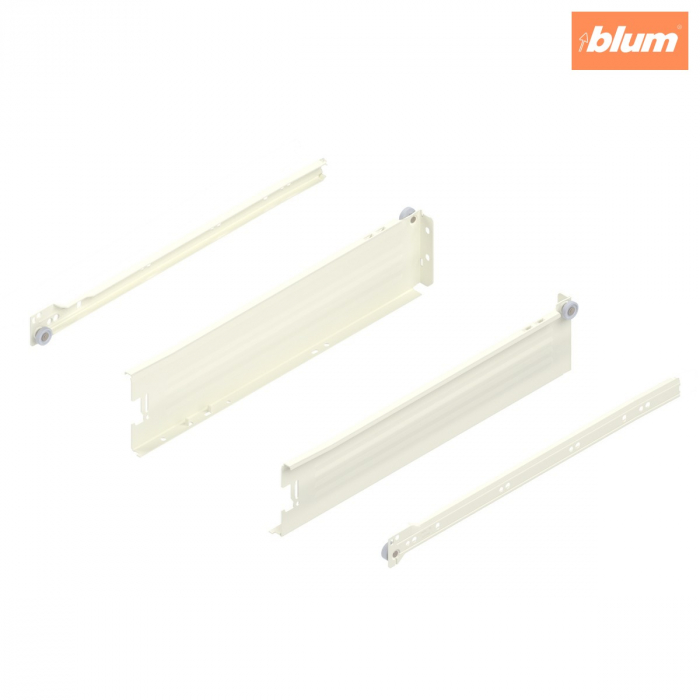 Laterală din oţel METABOX,  M (86 mm),  Extragere parţială, 25 kg, NL=400 mm, Versiune cu gheare, stânga/dreapta, finisaj R9001 albcrem 320M4000C15MX [1]