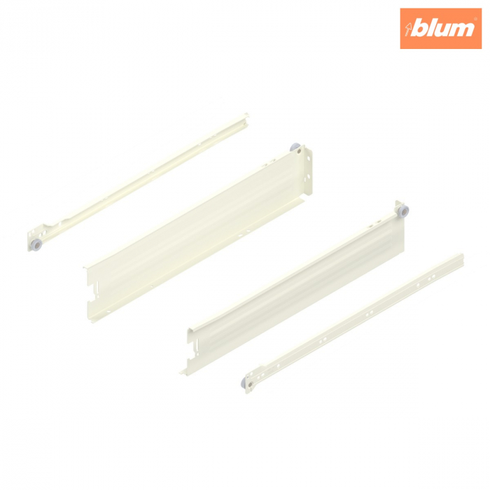 Laterală din oţel METABOX,  M (86 mm),  Extragere parţială, 25 kg, NL=450 mm, Versiune cu şuruburi, stânga/dreapta, finisaj R9001 albcrem 320M4500C [1]