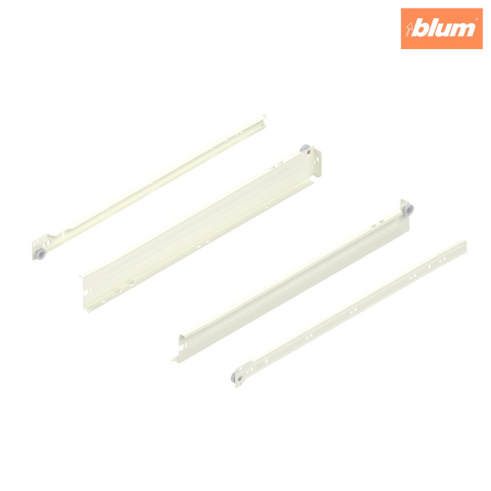 Laterală din oţel METABOX,  N (54 mm),  Extragere parţială, 25 kg, NL=500 mm, Versiune cu gheare, stânga/dreapta, finisaj R9001 albcrem 320N5000C15MX [1]