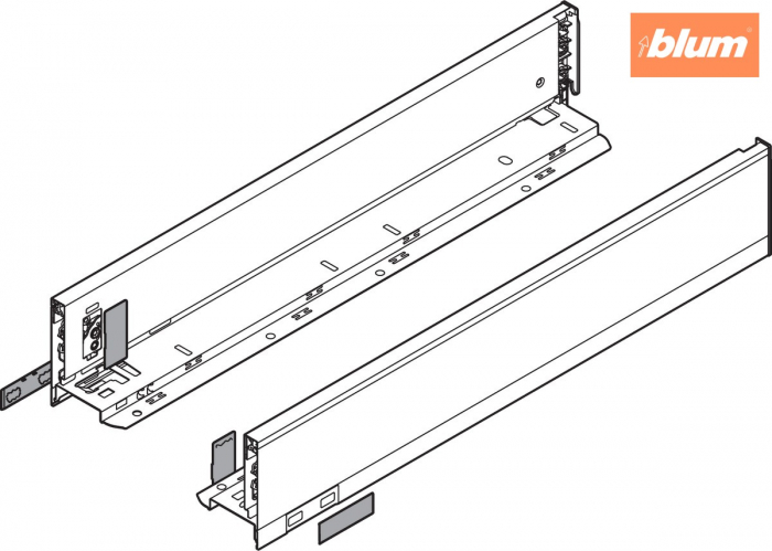 Laterală LEGRABOX, Înălţime M (90.5 mm), NL=600 mm, dreapta+stânga, pentru LEGRABOX pure, finisaj inox periat-lăcuit 770M6002I [2]