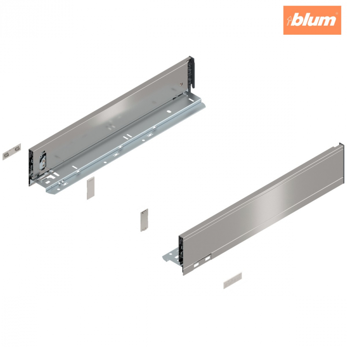 Laterală LEGRABOX, Înălţime M (90.5 mm), NL=450 mm, dreapta+stânga, pentru LEGRABOX pure, finisaj inox periat-lăcuit 770M4502I [1]