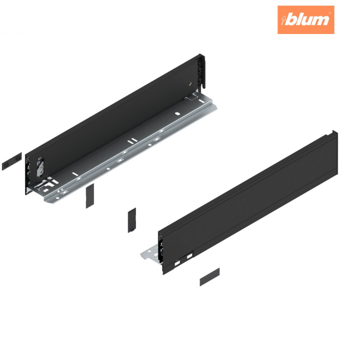 Laterală LEGRABOX, Înălţime M (90.5 mm), NL=450 mm, dreapta+stânga, pentru LEGRABOX pure, finisaj negru-carbon mat 770M4502S [1]