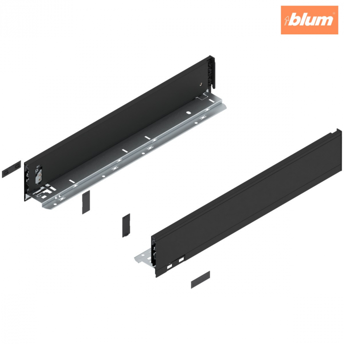Laterală LEGRABOX, Înălţime M (90.5 mm), NL=500 mm, dreapta+stânga, pentru LEGRABOX pure, finisaj negru-carbon mat 770M5002S [1]