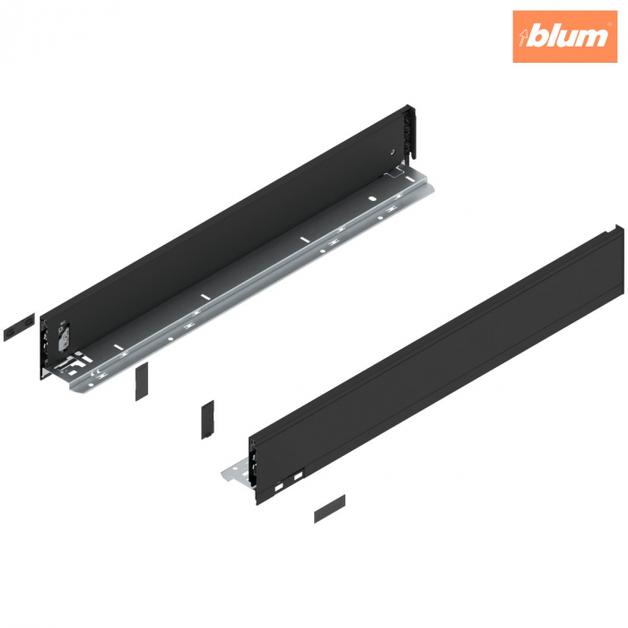 Laterală LEGRABOX, Înălţime M (90.5 mm), NL=600 mm, dreapta+stânga, pentru LEGRABOX pure, finisaj negru-carbon mat 770M6002S [1]